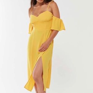 NEVER WORN, ADORABLE yellow urban outfitters “UO Boardwalk Midi Dress” NWT